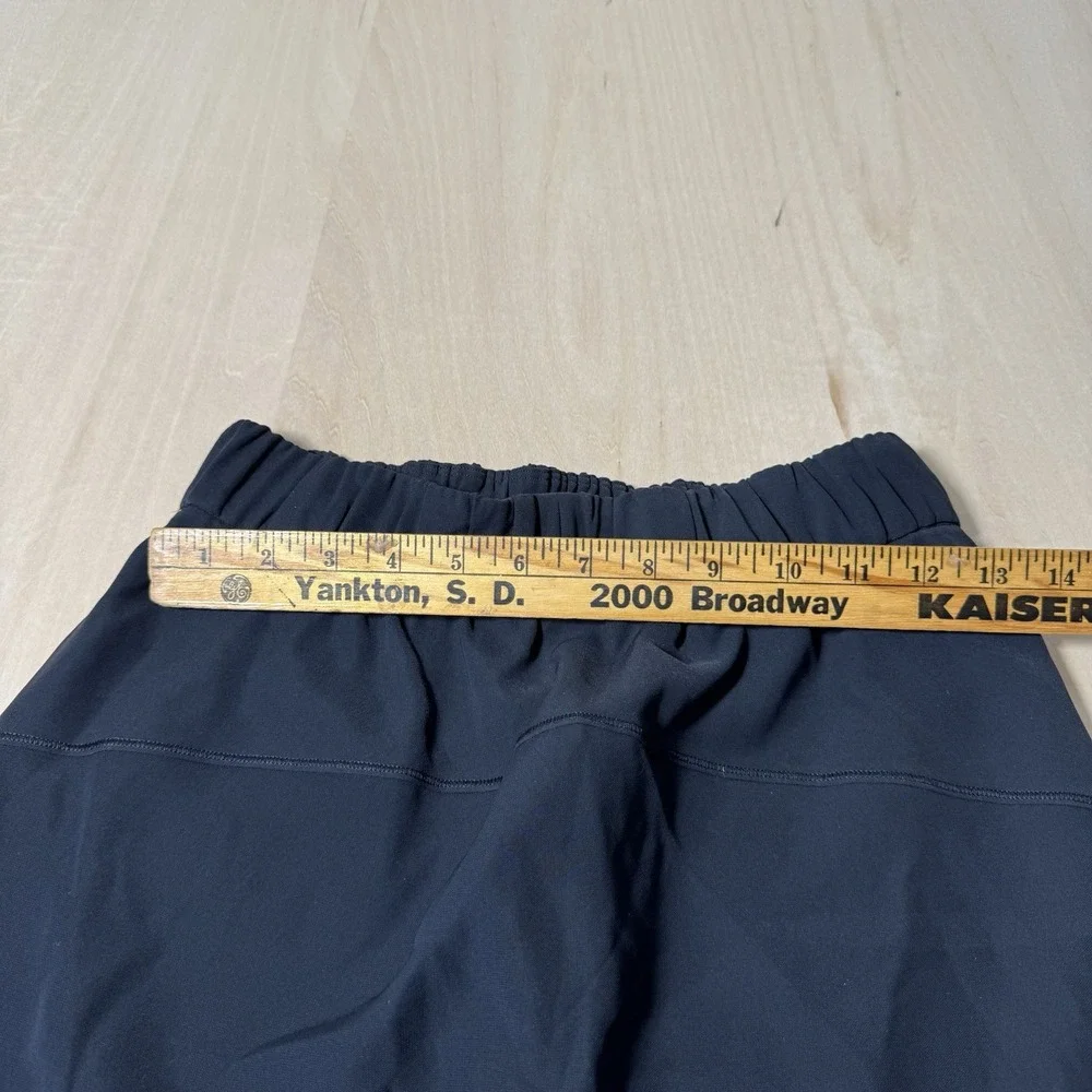 Lululemon On The Fly Skirt Woven Solid‎ Black Drawstring Elastic Waist Size 6